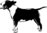 Bullterrier Kopf schwarz-weiss, Aufkleber Digitaldruck
