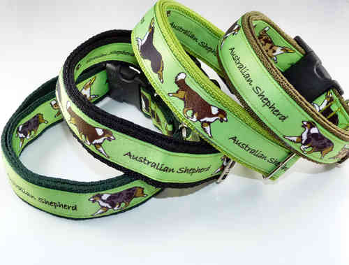 Australian Shepherd Motiv, Halsband 25mm breit