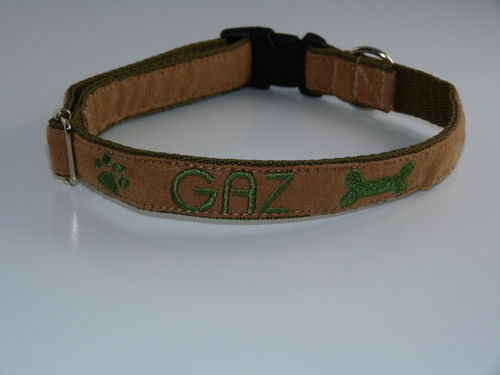 besticktes Halsband, 20mm breit für "GAZ"