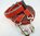 Nylon Halsband und Leine 2farbig, 25mm breit, grau-rot
