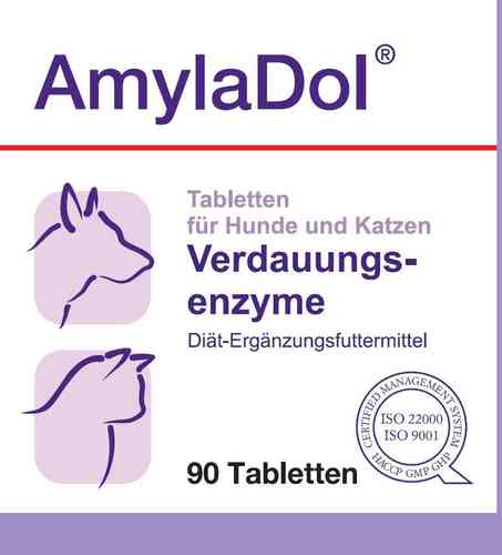 AmylaDol - Verdauungsenzyme für Hund und Katze, 90 Tabl