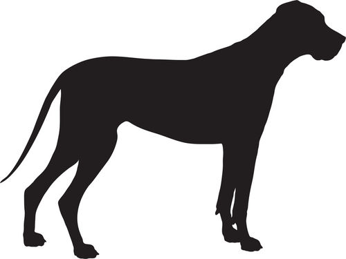 Deutsche Dogge Silhouette, Aufkleber aus schwarzer Folie