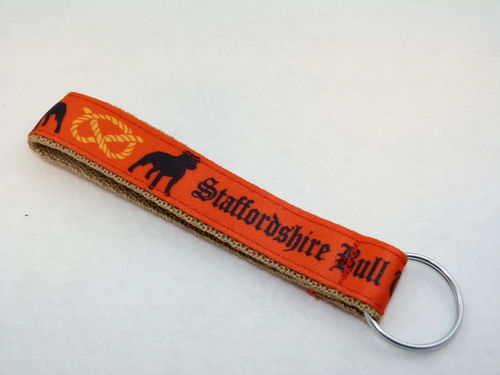 Staffordshire Bull Terrier Motiv, Schlüsselanhänger 14cm