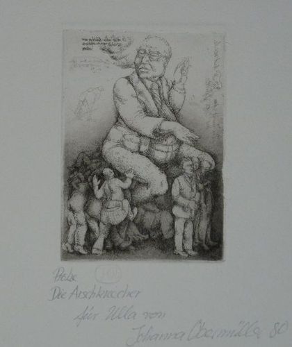Johanna Obermüller - "Die Arschkricher" - 34x40cm Probedruck
